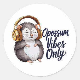 Adesivo Possum com Fones de ouvido - Ogambm Vibes Apenas