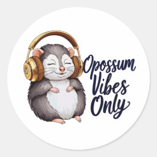 Adesivo Possum com Fones de ouvido - Ogambm Vibes Apenas
