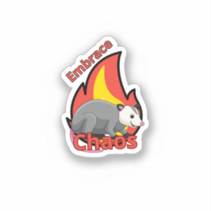 Adesivo Possum Embrace Chaos & Choose Violence Sticker