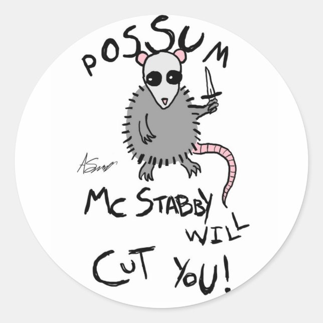 Adesivo Possum McPunby Stickers (Frente)
