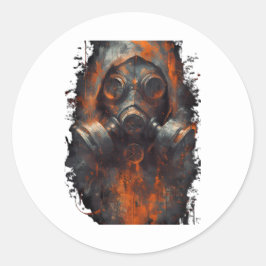 Adesivo Post Apocalyptic Gas Mask Toxic Grunge 