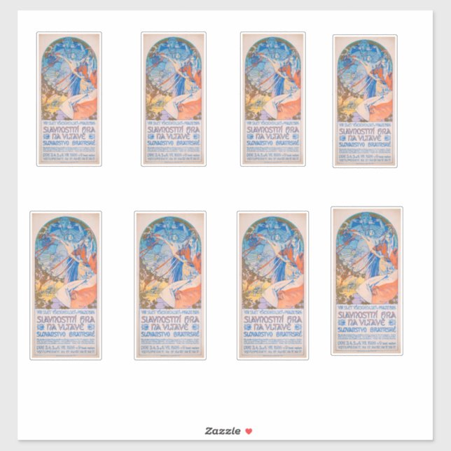 Adesivo Poster de Alphonse Mucha para o Festival de Sokol  (Folha)
