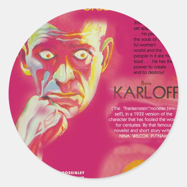 Adesivo Poster de filme de Cagliari (Boris Karloff) (Frente)