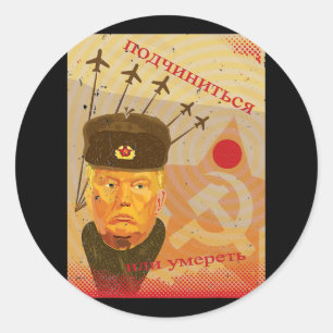 Adesivo Poster de Propaganda Anti-Trump Rússia Resiste Nov