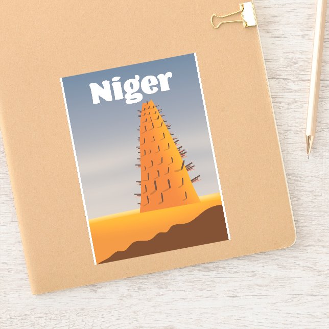 Adesivo Poster de viagens da Mesquita Niger Agadez (Notebook)