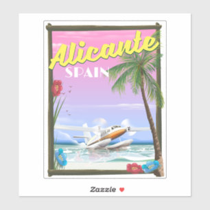 Adesivo poster de viagens de estilo vintage da Espanha Ali