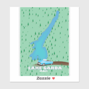 Adesivo poster de viagens do Lago Garda Itália