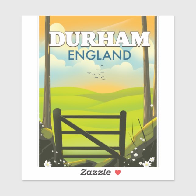 Adesivo Poster de viagens Durham England (Folha)