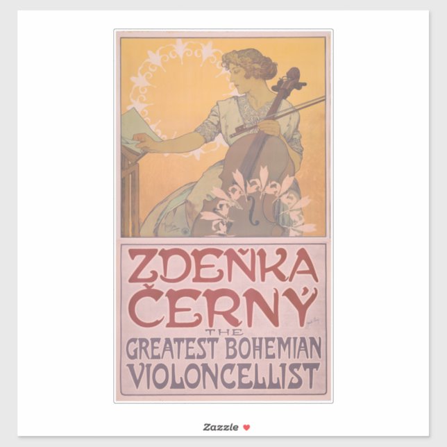 Adesivo Poster de Zdenka Cerny por Alphonse Mucha (Folha)