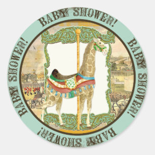 Adesivo Poster do circo do vintage, chá de fraldas do