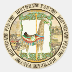 Adesivo Poster do circo do vintage, chá de fraldas do