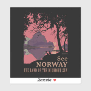 Adesivo Pôster Minimalista do Pôr do Sol na Noruega - Fior