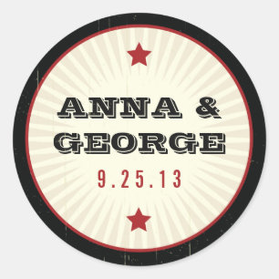 Adesivo Poster Rustic: Selo Vermelho e Preto