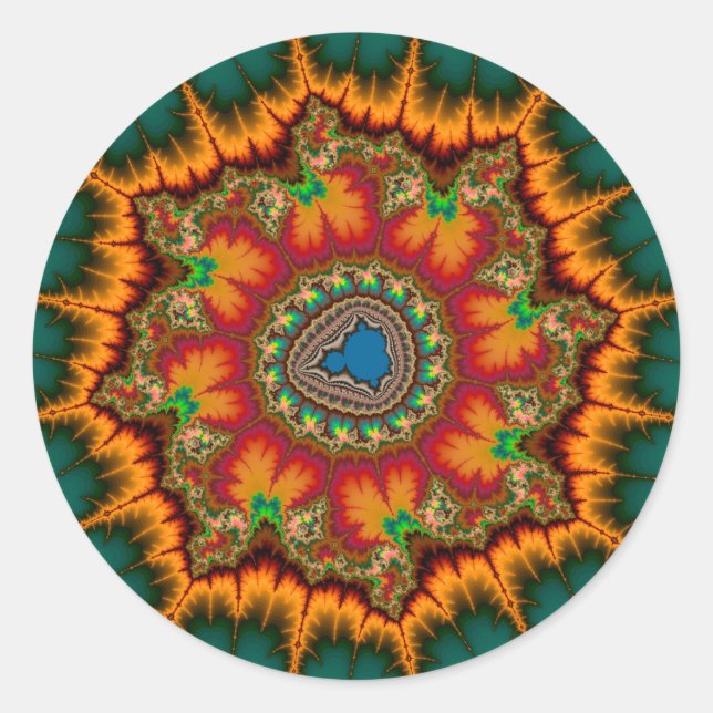 Adesivo Poster Verde Mandelbrot Fractal (Frente)