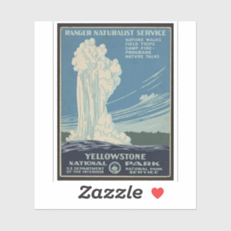 Adesivo Poster vintage de Parque Justo de Yellowstone