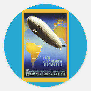 Adesivo Poster vintage de uma Dirigível