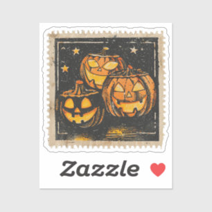 Adesivo Posto de Halloween do Retro, estação Spooky