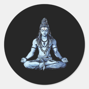 Adesivo Postura Sentada do Shiva Mahadev Inspirada no Yoga