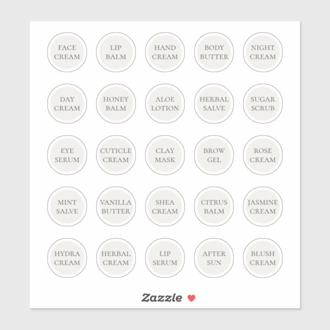 Adesivo Pote Cosmético Branco 1,14" Personalizável Creme B (Folha)