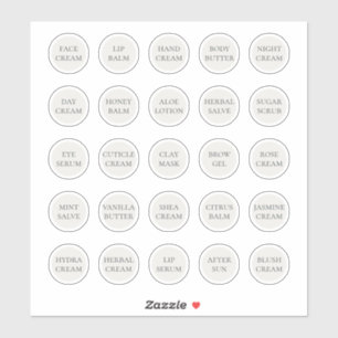 Adesivo Pote cosmético branco de 1,14" personalizável crem