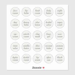 Adesivo Pote Cosmético Branco de 1,14" Personalizável Crem