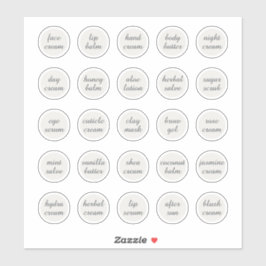 Adesivo Pote cosmético personalizável branco de 1,14" para