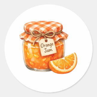 Adesivo Pote de aquarela com geléia de laranja fresca