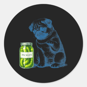 Adesivo Pote de ckle de cachorro Pug vintage