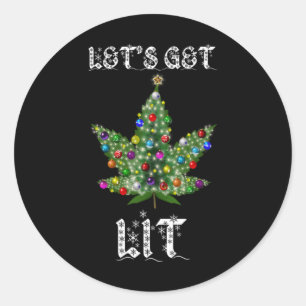 Adesivo Pote De Folha De Árvore De Natal Thc Gift Tee