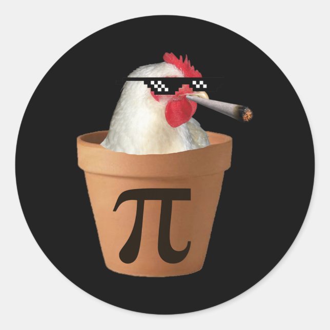 Adesivo Pote de frango Torta Engraçada Matemática Pi Dia (Frente)