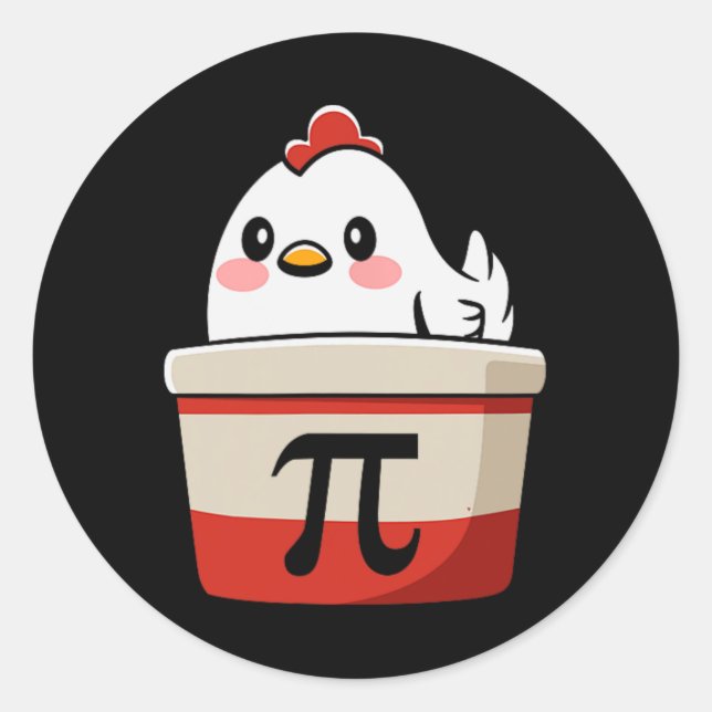 Adesivo Pote de frango Torta Engraçada Matemática Pover Pu (Frente)