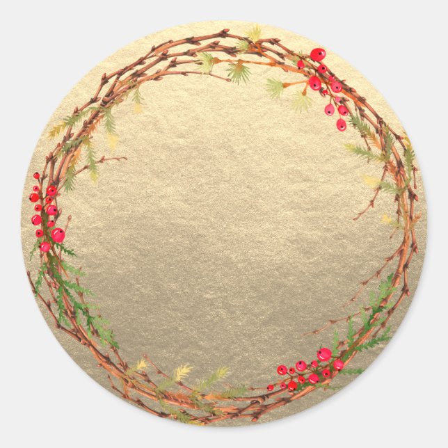 Adesivo Pote de Geleia com Aro de Natal Dourado Homemade M (Frente)