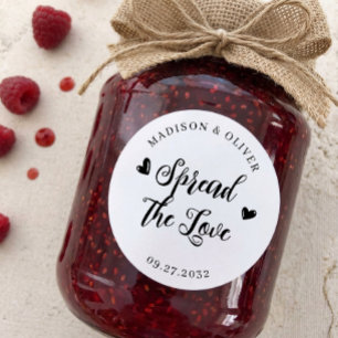 Adesivo Pote de Geléia de Jam de Noiva Espalhe o Amor Favo