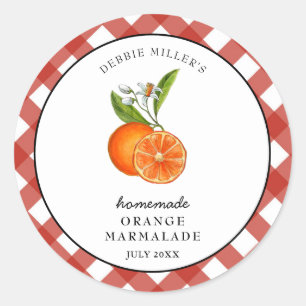 Adesivo Pote de geleia de marmelada de laranja aquarela