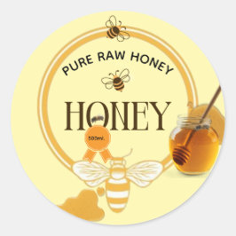 Adesivo Pote de Mel Abelha Mel Colmeia Apiário