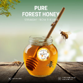 Adesivo Pote de Mel Abelha Mel Colmeia Apiário