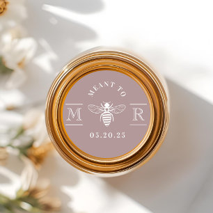 Adesivo Pote de Mel de Casamento Mauve Meant to Bee Favor