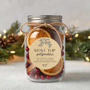 Adesivo Pote de Pomaroma Caseiro de Natal para Presente de