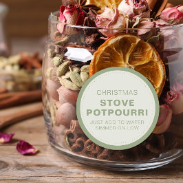 Adesivo Pote de Potpourri de Natal Rústico para Fogão