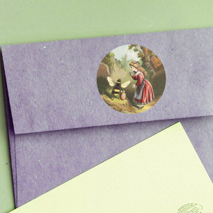 Adesivo Pote do mel da menina da abelha do vintage