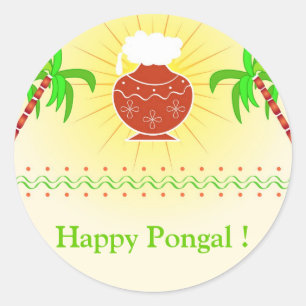 Adesivo Pote e cana-de-açúcar de Pongal