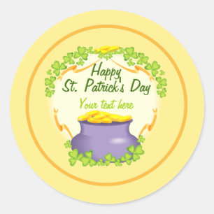 Adesivo Pote irlandês do Dourado