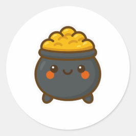 Adesivo Pote Kawaii do Dourado