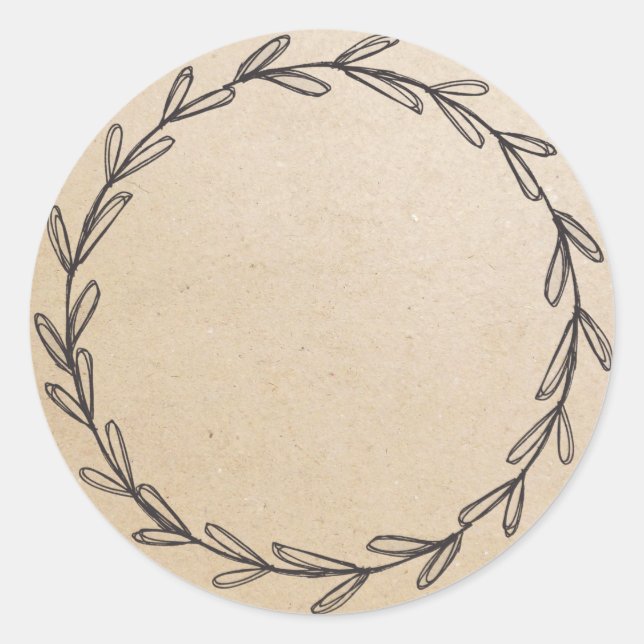 Adesivo Pote/Tempero Grinalda Desenhada à Mão Kraft (Frente)