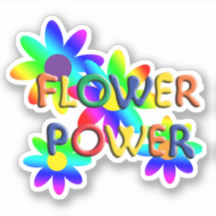 Adesivo Potência de Flor de Hippie