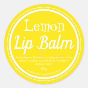 Adesivo Potes De Lip De Lip Perfumado De Limão Amarelo
