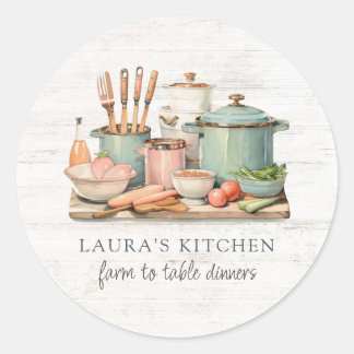 Adesivo Potes Panelas Cozinha Louças Aquarela Rústica