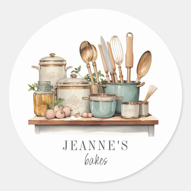 Adesivo Potes Personalizados Panelas Utensílios de Cozinha (Frente)