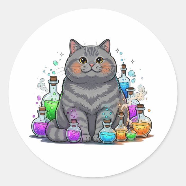 Adesivo Potion Brit - British Shorthair Cat Halloween (Frente)
