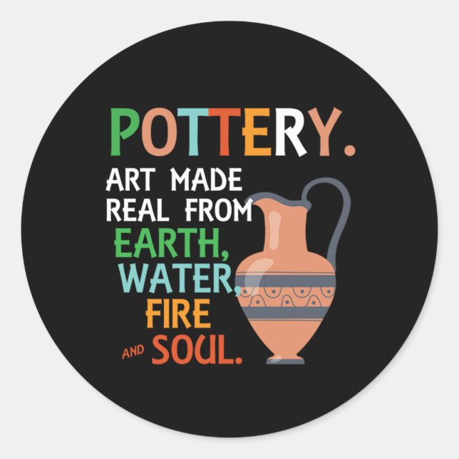 Adesivo Pottery Earth Water Potter Clay Hobby Artist Gift (Frente)